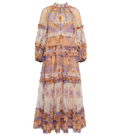 Zimmermann - Rosa silk georgette midi dress | Mytheresa