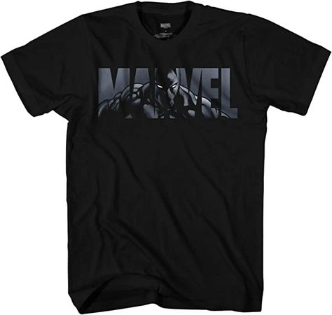 Marvel Logo Black Panther Camiseta Camisa para Hombre Adulto Men T-Shirt Graphic Tee Tshirt for Adult Tee Clothing Extra Large