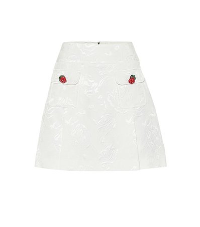 Cotton-blend jacquard miniskirt