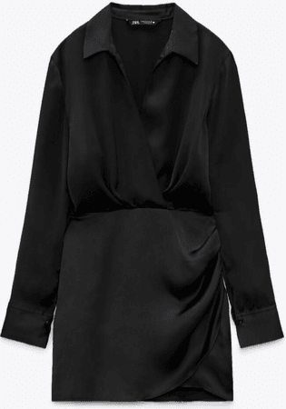 Zara satin dress black