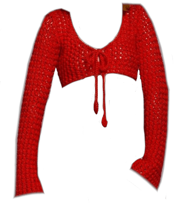 Moschino resort 2023 red crochet top