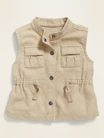Snap-Front Linen-Blend Vest for Baby | Old Navy