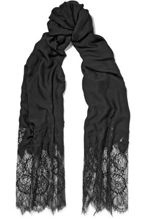 Chantilly lace and modal-blend scarf | VALENTINO | Sale up to 70% off | THE OUTNET