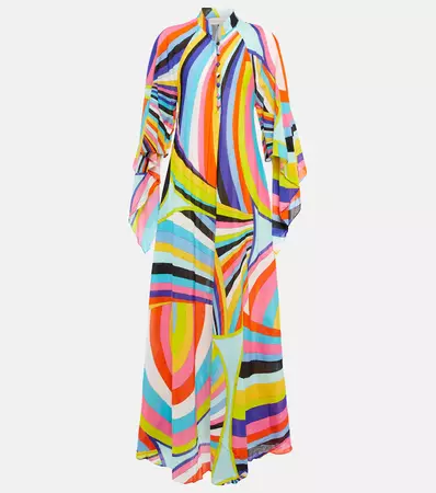 Printed Cotton Kaftan Maxi Dress in Multicoloured - Pucci | Mytheresa