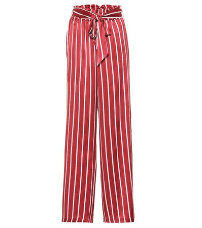 Striped Wide-Leg Silk Pajama Pants | Asceno - mytheresa