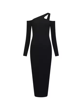 Rassia Sheryle Cut Out Midi Dress Black | French Connection US