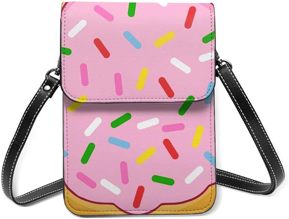 Amazon.com: Ladies Crossbody Phone Purse Pink Donut with Colorful Sprinkles Lightweight Shoulder Bags Fashion Wallet with Adjustable Strap: Clothing