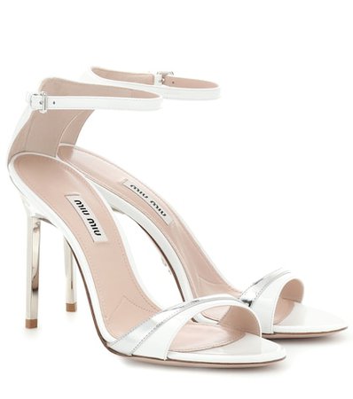 Metallic and patent leather sandals