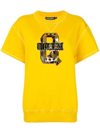 DOLCE & GABBANA Sequinned Queen Appliqué T-Shirt