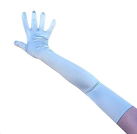 Amazon.com: SACASUSA (TM) 23" Long Party Bridal Dance Gloves A Grade Quality in Light Blue: Clothing