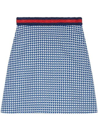 Gucci Wool Skirt with Web Stripe