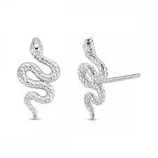 silver snake earrings - Google Search