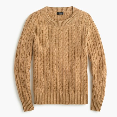 J.Crew: Cable Crewneck Sweater In Everyday Cashmere