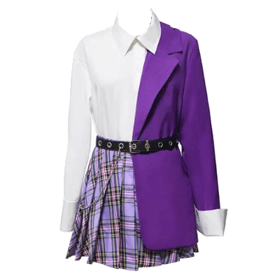 Kpop Outfit Purple half suit and skirt - Dei5 Edit