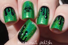 green biohazard toxic nail art