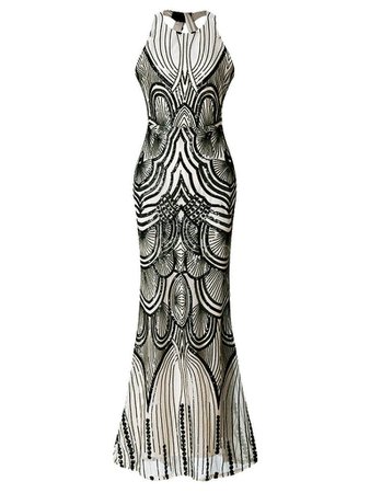 1920s Sequin Backless Formal Dress – Retro Stage - Chic Vintage Dresses and Accessories