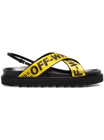 Off-White Black Industrial Belt Leather Sandals £650 - Buy Online - Mobile Friendly, Fast Delivery