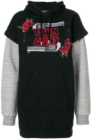 Twin Guns print hoodie