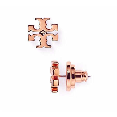 Tory Burch - Small T-Logo Stud Earrings in Rose Gold With Dust Cover - Walmart.com