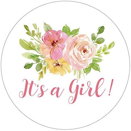 Amazon.com: 50 It's A Girl Stickers Baby Shower Favors, Baby Shower Stickers, Floral Garden Party Baby Shower Decoration, 2 Inch.: Health & Personal Care