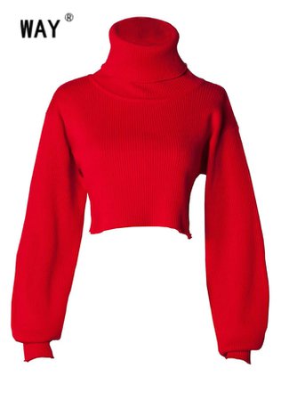 red crop top sweater