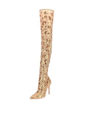 Gold spotted sparkle stiletto boots