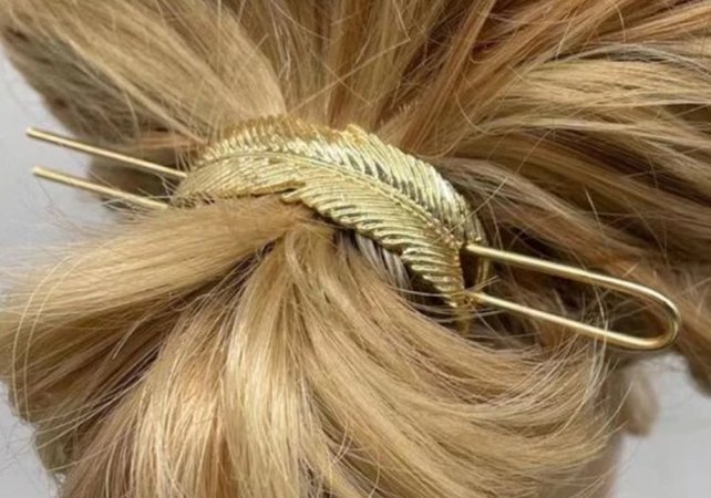 gold leaf hair pin