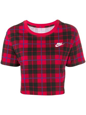 Nike Cropped Plaid T-shirt - Farfetch