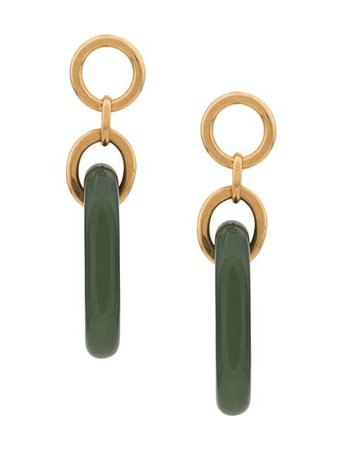 Marni Chain Link Drop Earrings ORMV0141A0R2000 Green | Farfetch