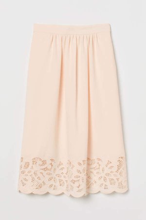 Skirt with Lace - White