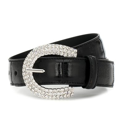 Crystal-Embellished Leather Belt | Alessandra Rich - Mytheresa