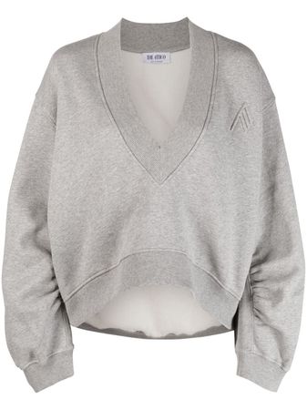 The Attico V-neck Cotton Sweatshirt - Farfetch