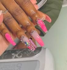 pink prom nails