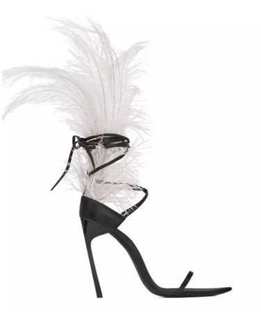 White Feather Heels