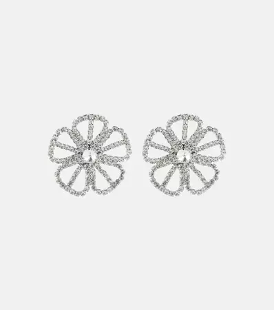Area - Crystal-embellished flower earrings | Mytheresa
