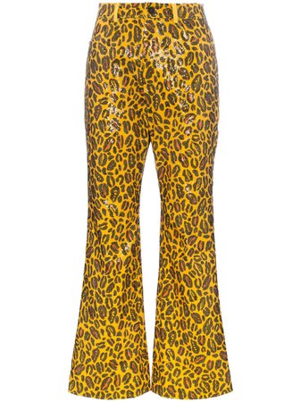 Charm's leopard printed sequin embellished trousers £118 - Buy Online - Mobile Friendly, Fast Delivery