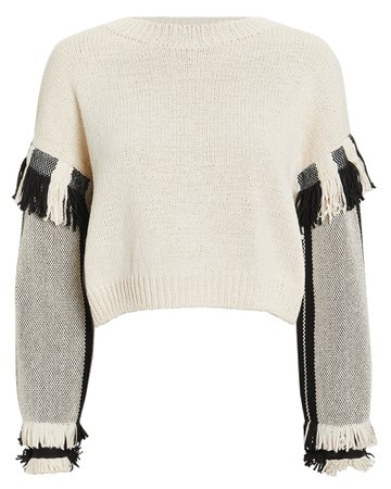 Fringe Cropped Sweater | INTERMIX®