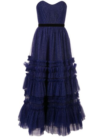 Marchesa Notte Glitter Ruffle Gown Ss20 | Farfetch.Com