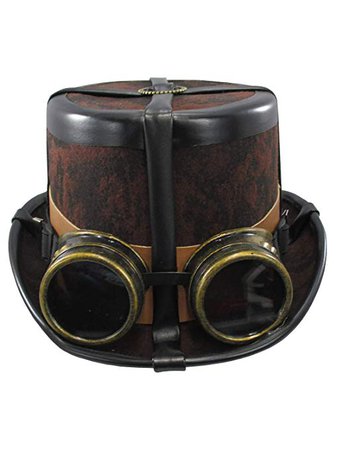 ﻿​​​﻿​﻿Amazon.com: Caufields Brown Steampunk Hat with Black Straps,One Size: Clothing