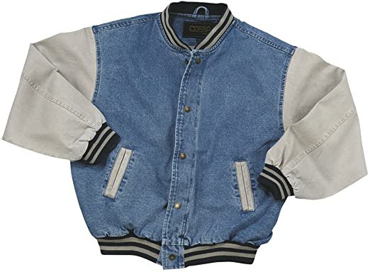Cotton-Washed Vintage Denim Varsity Jacket.
