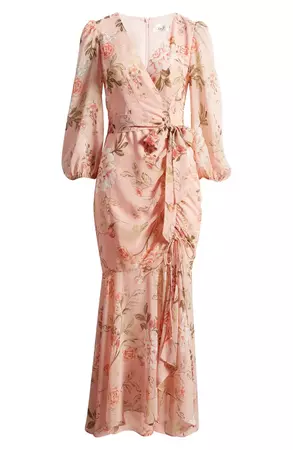 Eliza J Floral Ruched Maxi Dress | Nordstrom