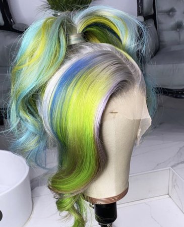 multicolored ponytail lace wig