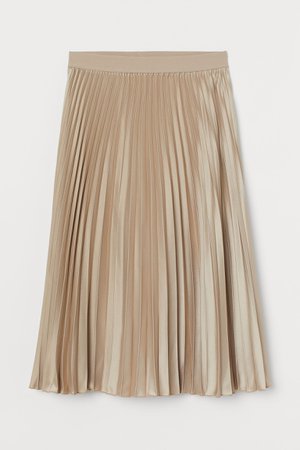 Pleated Skirt - Light beige - Ladies | H&M CA