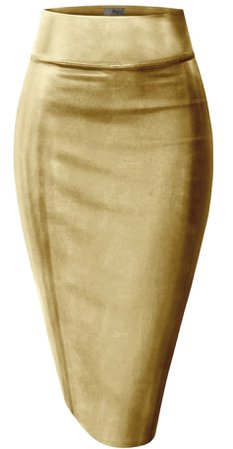 gold pencil skirt