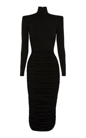 Fallon Ruched Jersey Long Sleeve Midi Dress by Alex Perry | Moda Operandi