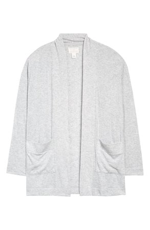 Caslon® Open Front Cardigan (Regular & Petite)  grey