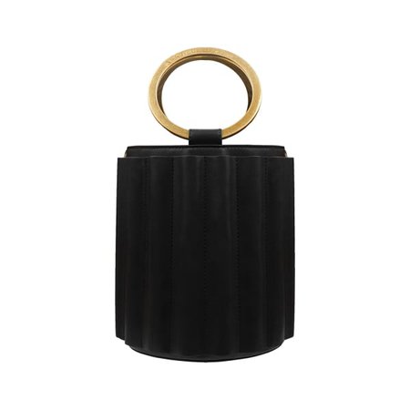 Water Metal Handle Bucket Bag - Black | Alkeme Atelier | Wolf & Badger