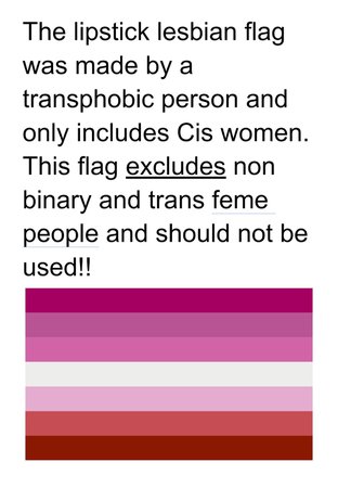 quick PSA about the lipstick lesbian flag