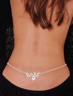 Silver Body Jewelry - Rhinestone belly chains