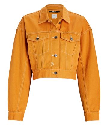 Ksubi Billie Cropped Denim Jacket In Orange | INTERMIX®